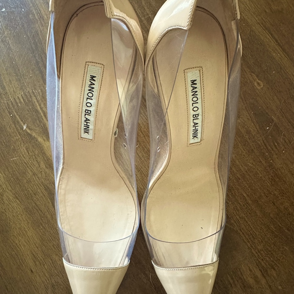 Manolo Blahnik Beige Pacha Heels - Picture 6 of 6